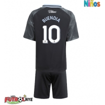 Camiseta Aston Villa Emiliano Buendia #10 Visitante Equipación para niños 2025-26 manga corta (+ pantalones cortos)